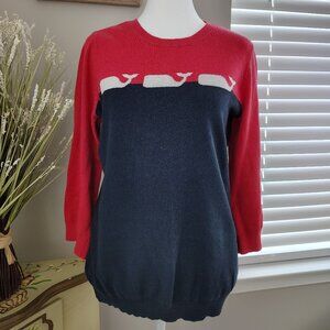 Vineyard Vines - Crew Neck Sweater - Color Block with White Whales - Small